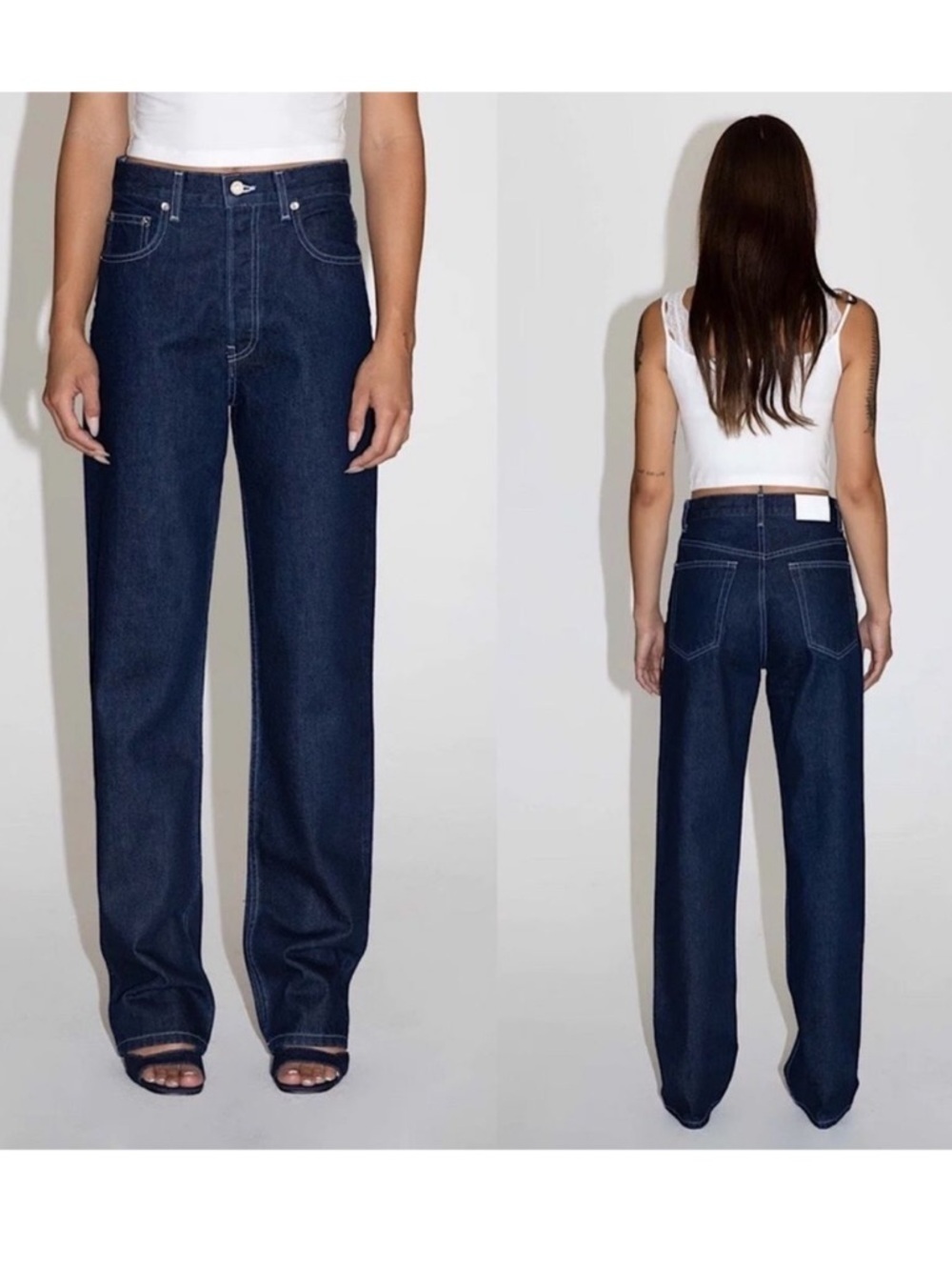 EB DENIM High Rise Straight Leg Jeans Midnight Casual Women’s Size 26